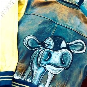 Handpainted Vintage Leather Jacket